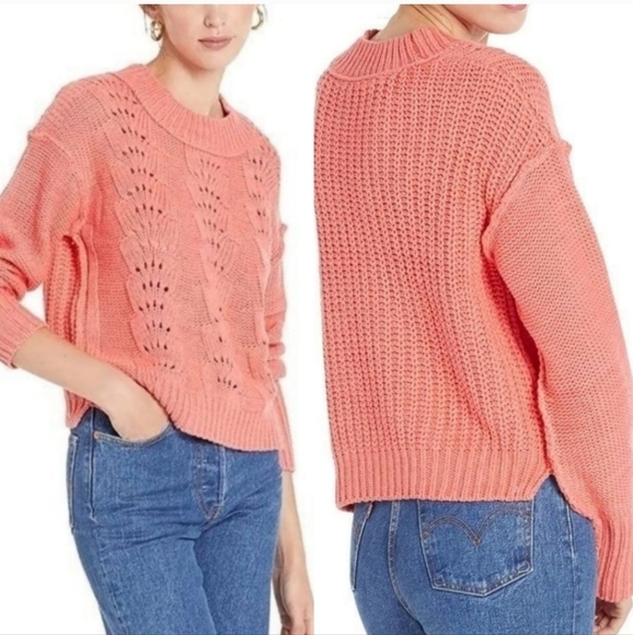 NWT Free People Bell Song Pullover Sweater in Coral Size XS $98 - Picture 1 of 10